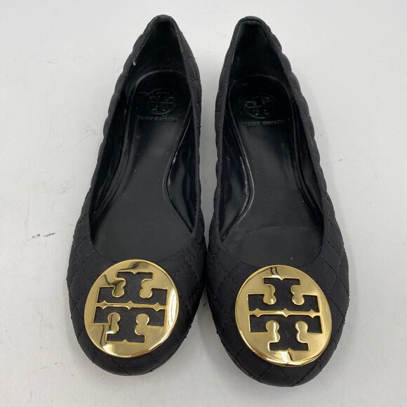 Tory Burch Black Quilted Flats | Women's Size 9 - Picture 2 of 8